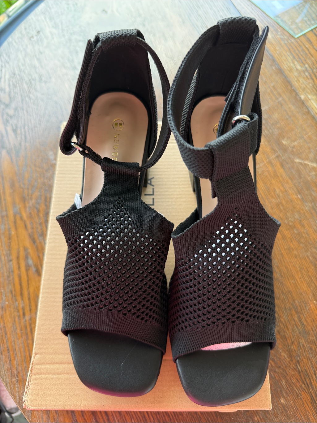 Nwt New Bella Women’s Size 9 Black Knit Block Heel 2.25” Sandals — image 2 of 6